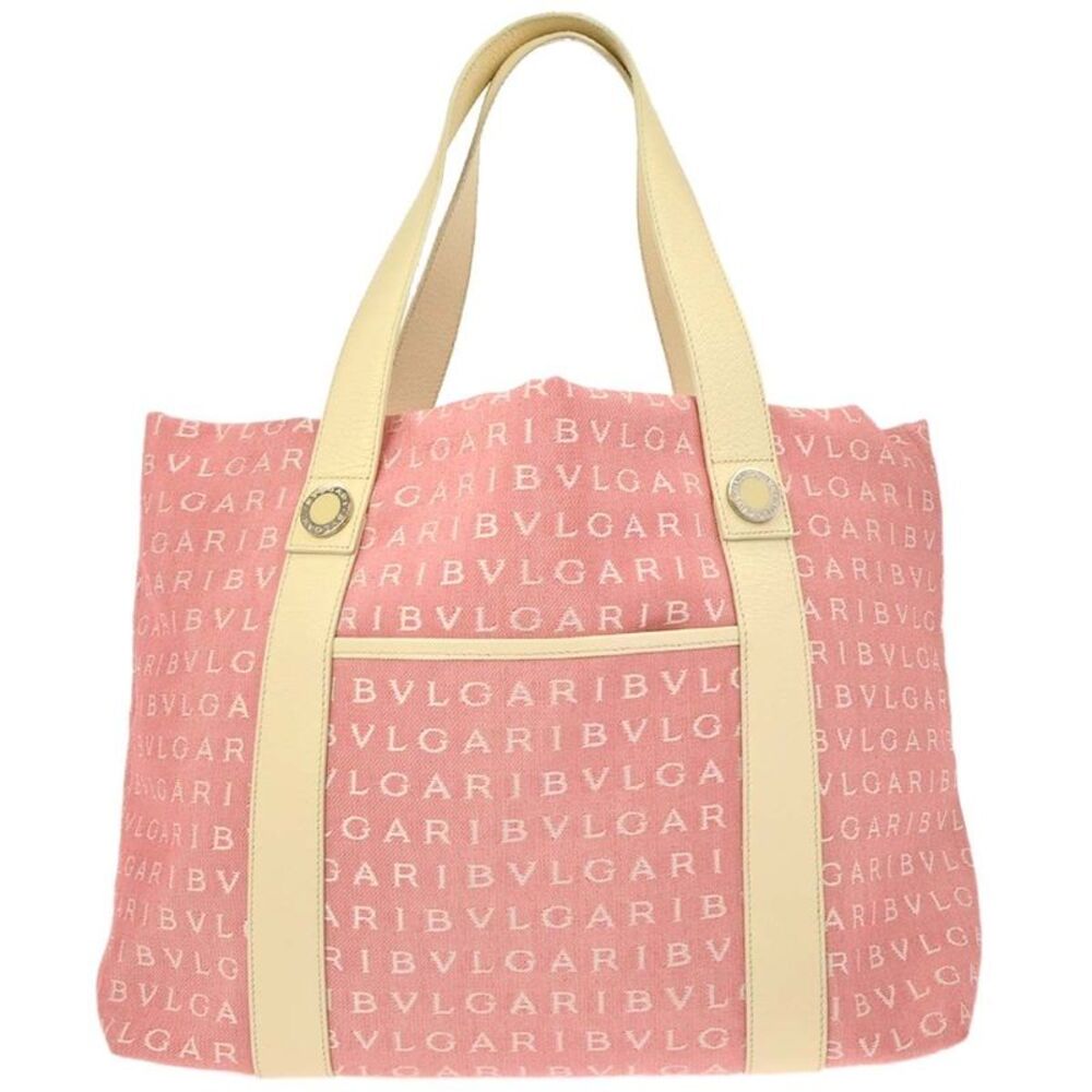 Bvlgari Logomania Canvas Pink Canvas Tote Bag Bag